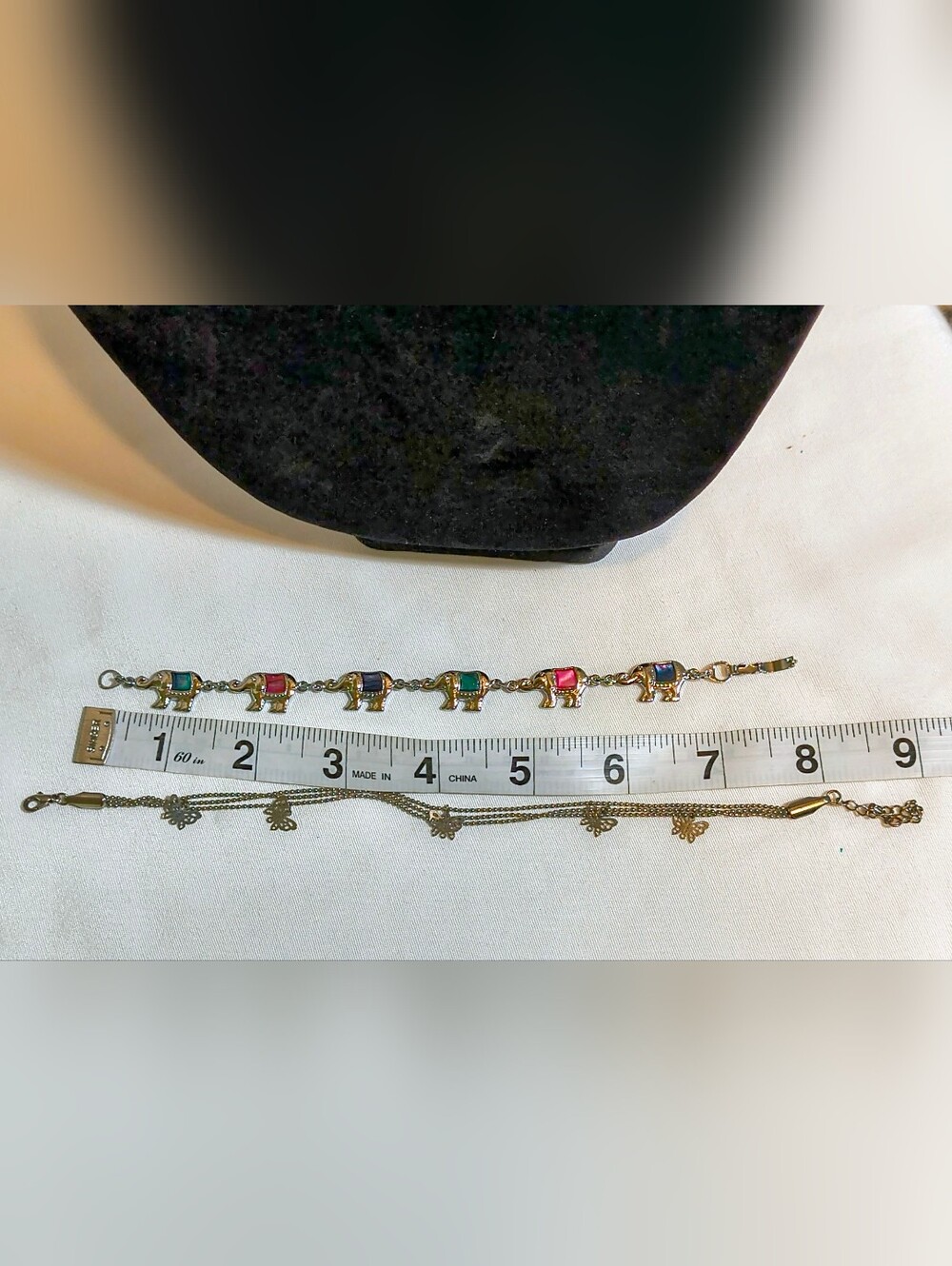 Multicolor Elephant And Butterfly Ankle/Wrist Bracelets - Picture 2 of 2